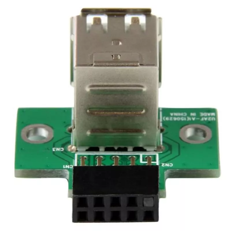 StarTech.com Adapter do złącza USB na płycie głównej 2 porty, IDC, USB 2.0, Czarny, Zielony, Stal nierdzewna, 20 mm, 125 mm, 230 mm
