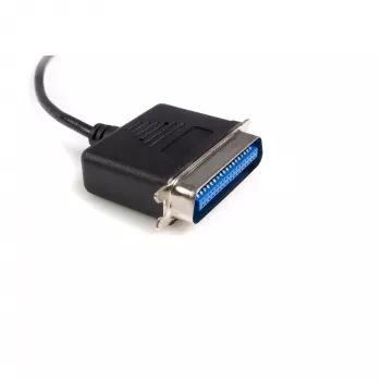 StarTech.com Kabel USB do równoległego portu drukarki 10 stóp - M/M, czarny, Centronics, USB Type-A, 30,5 m, Męski/Męski, CE, RoHS