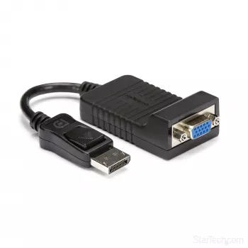 StarTech.com Adapter DisplayPort na VGA - Aktywny konwerter DP na VGA - Wideo 1080p - Wytrzymały - Kabel adaptera ze źródła DP/DP++ do monitora VGA - DP 1.2 na VGA - Zatrzaskowe złącze DP