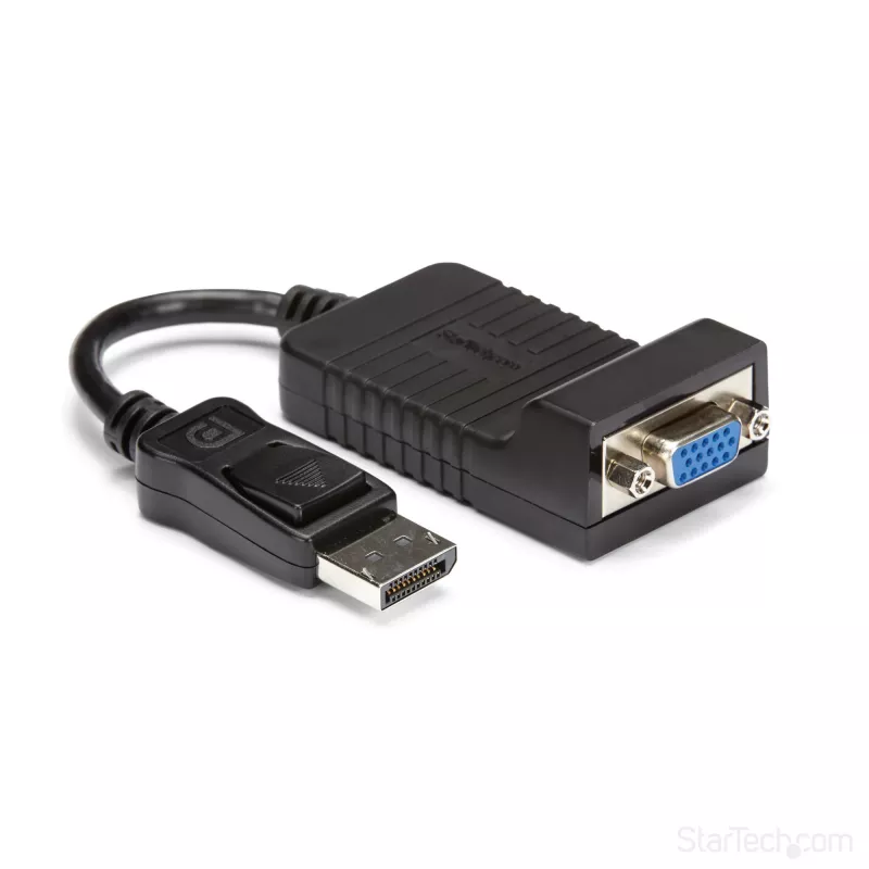 StarTech.com Adapter DisplayPort na VGA - Aktywny konwerter DP na VGA - Wideo 1080p - Wytrzymały - Kabel adaptera ze źródła DP/DP++ do monitora VGA - DP 1.2 na VGA - Zatrzaskowe złącze DP