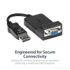 StarTech.com Adapter DisplayPort na VGA - Aktywny konwerter DP na VGA - Wideo 1080p - Wytrzymały - Kabel adaptera ze źródła DP/DP++ do monitora VGA - DP 1.2 na VGA - Zatrzaskowe złącze DP