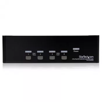 StarTech.com 4-portowy przełącznik KVM Dual DVI USB z hubem audio i USB 2.0