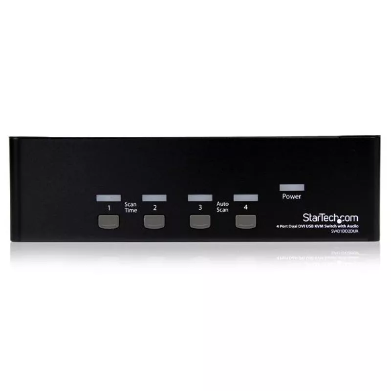 StarTech.com 4-portowy przełącznik KVM Dual DVI USB z hubem audio i USB 2.0