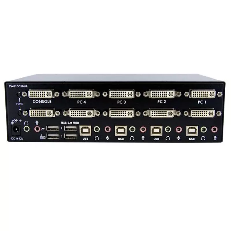 StarTech.com 4-portowy przełącznik KVM Dual DVI USB z hubem audio i USB 2.0