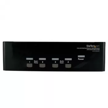 StarTech.com 4-portowy przełącznik KVM DVI VGA Dual Monitor USB z audio i hubem USB 2.0