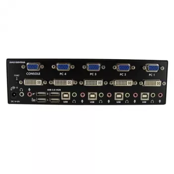 StarTech.com 4-portowy przełącznik KVM DVI VGA Dual Monitor USB z audio i hubem USB 2.0