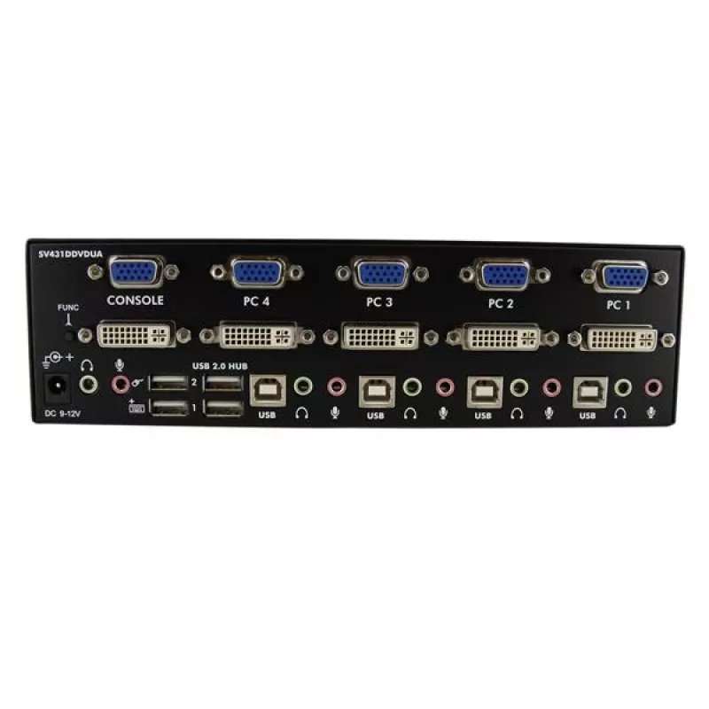 StarTech.com 4-portowy przełącznik KVM DVI VGA Dual Monitor USB z audio i hubem USB 2.0