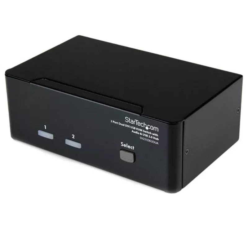StarTech.com 2 Port Dual DVI USB KVM Switch z Audio & USB 2.0 Hub