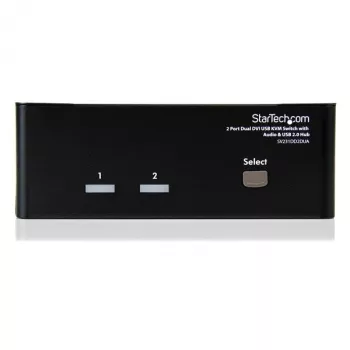 StarTech.com 2 Port Dual DVI USB KVM Switch z Audio & USB 2.0 Hub