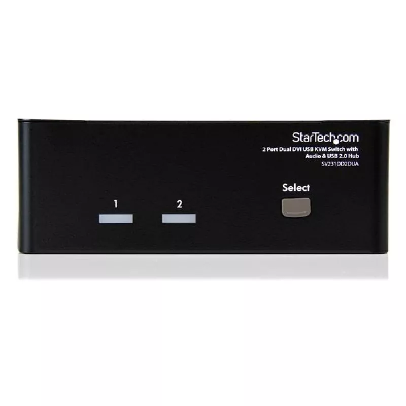 StarTech.com 2 Port Dual DVI USB KVM Switch z Audio & USB 2.0 Hub