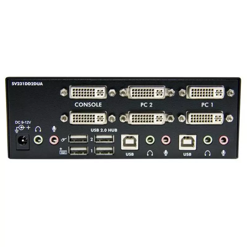 StarTech.com 2 Port Dual DVI USB KVM Switch z Audio & USB 2.0 Hub
