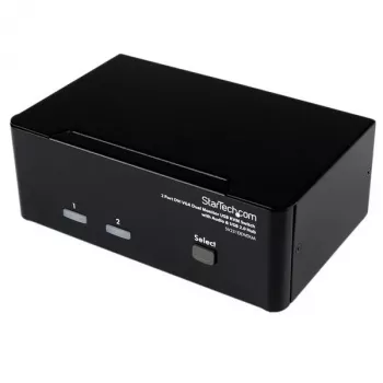 StarTech.com 2-portowy przełącznik KVM DVI VGA Dual Monitor USB z dźwiękiem i hubem USB 2.0