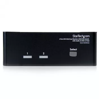 StarTech.com 2-portowy przełącznik KVM DVI VGA Dual Monitor USB z dźwiękiem i hubem USB 2.0