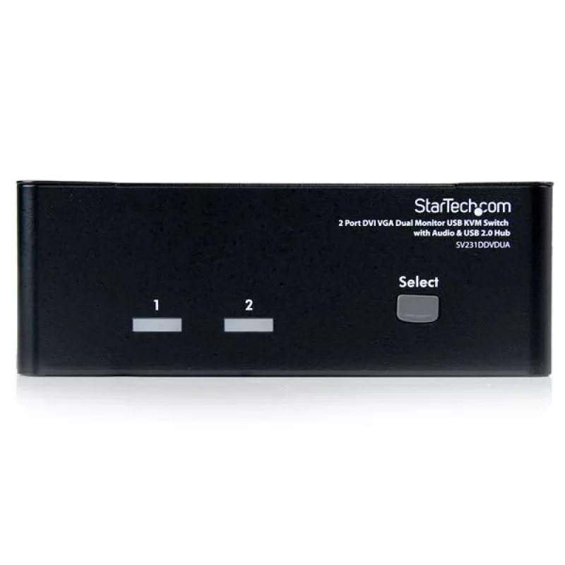 StarTech.com 2-portowy przełącznik KVM DVI VGA Dual Monitor USB z dźwiękiem i hubem USB 2.0