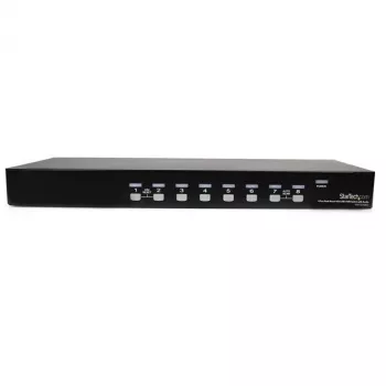 StarTech.com 8-portowy rackowy przełącznik KVM USB VGA z audio (w zestawie kable audio)