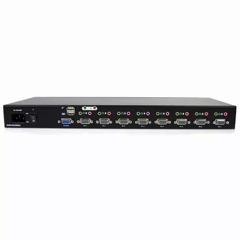 StarTech.com 8-portowy rackowy przełącznik KVM USB VGA z audio (w zestawie kable audio)