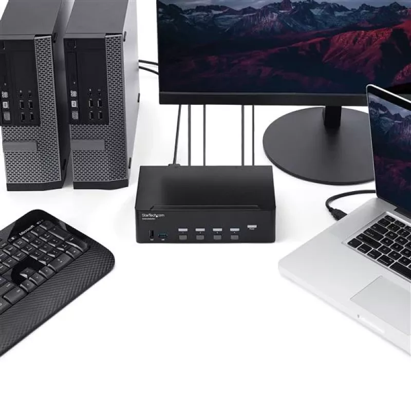 Przełącznik KVM StarTech.com 4-portowy HDMI - 4K 30Hz - podwójny wyświetlacz