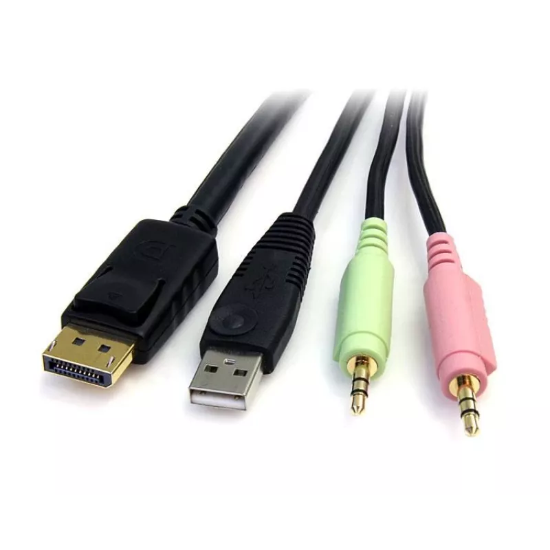 StarTech.com 6ft 4-w-1 USB DisplayPort KVM Switch kabel z audio i mikrofonem