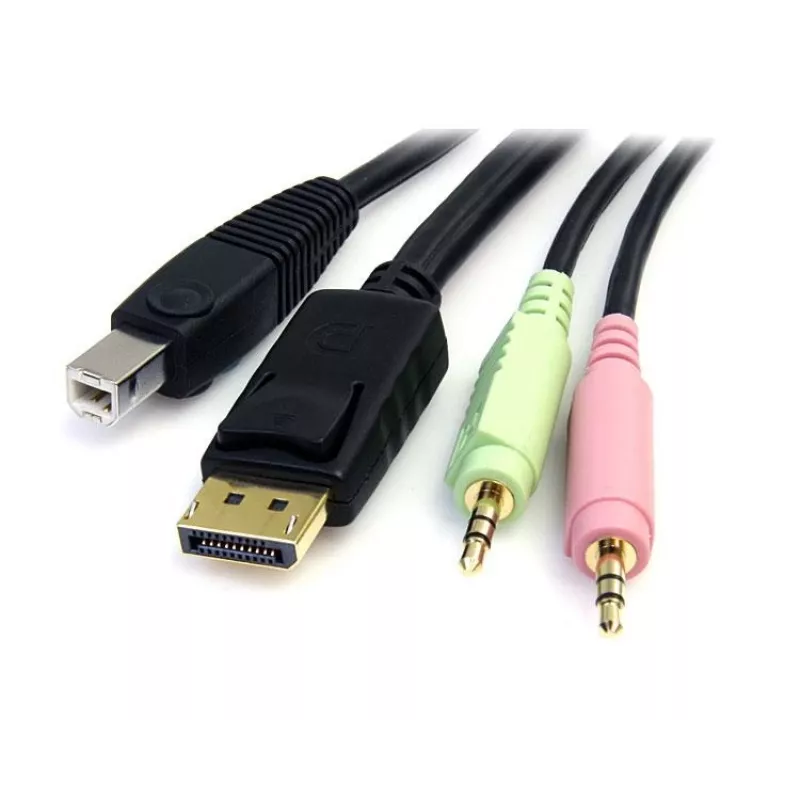 StarTech.com 6ft 4-w-1 USB DisplayPort KVM Switch kabel z audio i mikrofonem