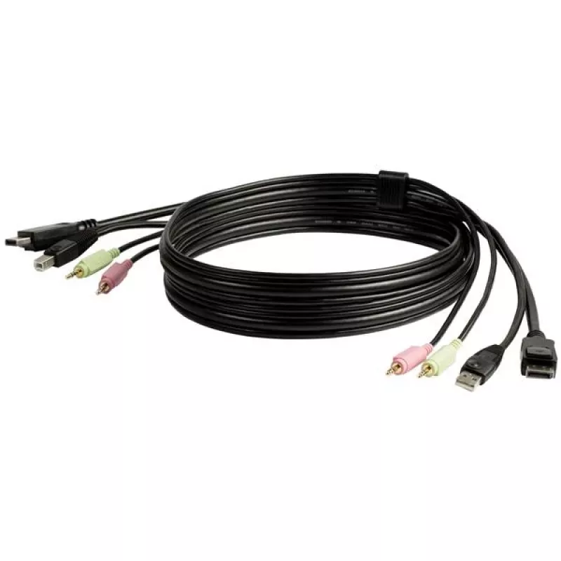 StarTech.com 6ft 4-w-1 USB DisplayPort KVM Switch kabel z audio i mikrofonem