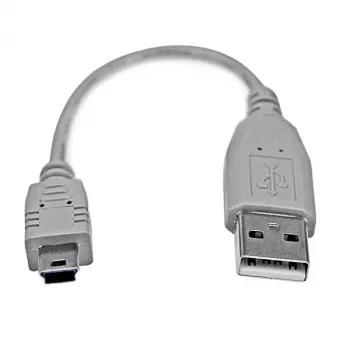 StarTech.com 6in Mini USB 2.0 kabel - A na Mini B, 0,152 m, USB A, Mini-USB B, USB 2.0, Męski/Męski, Szary