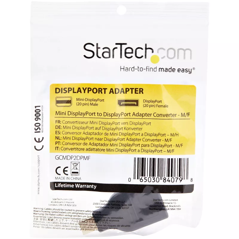 StarTech.com Kompaktowy adapter Mini DisplayPort na DisplayPort - wideo 4K x 2K - konwerter UHD Mini DP na DP - adapter mDP na DP 1.2 - mDP PC/komputer do monitora/wyświetlacza DisplayPort - M/Ż