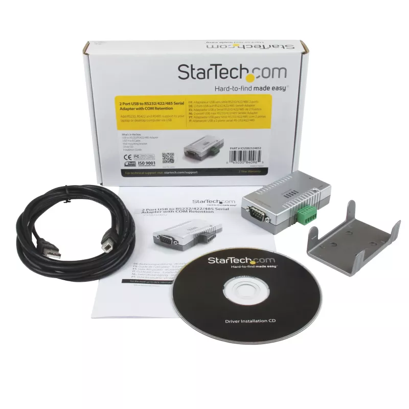 StarTech.com 2-portowy adapter szeregowy USB na RS232 RS422 RS485 z zachowaniem COM