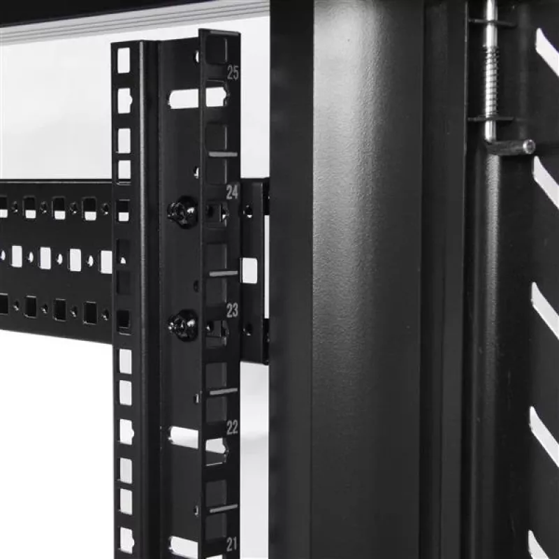 StarTech.com 4-Post 25U Server Rack Cabinet, Lockable 19 inch Data Rack Cabinet for Computer / AV / IT Equipment, Office / Home sieciowy Rack z Casters & Adjustable Mounting Rails