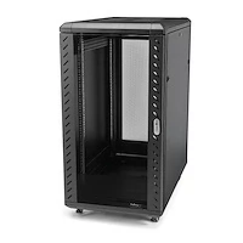 StarTech.com 4-Post 25U Server Rack Cabinet, Lockable 19 inch Data Rack Cabinet for Computer / AV / IT Equipment, Office / Home sieciowy Rack z Casters & Adjustable Mounting Rails