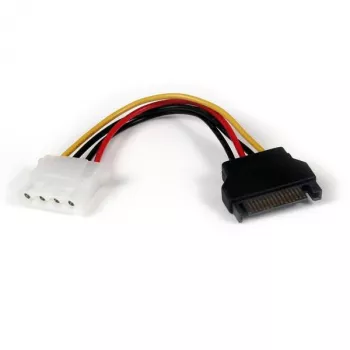 StarTech.com 6in SATA to LP4 Power adapter kablowy - F/M, Molex (4-pin), SATA 15-pin, 0,1524 m, Męski, Męski, Prosty