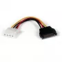 StarTech.com 6in SATA to LP4 Power adapter kablowy - F/M, Molex (4-pin), SATA 15-pin, 0,1524 m, Męski, Męski, Prosty