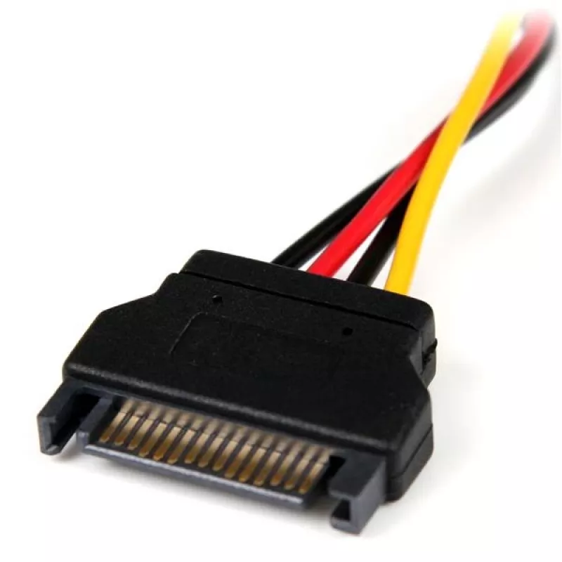 StarTech.com 6in SATA to LP4 Power adapter kablowy - F/M, Molex (4-pin), SATA 15-pin, 0,1524 m, Męski, Męski, Prosty