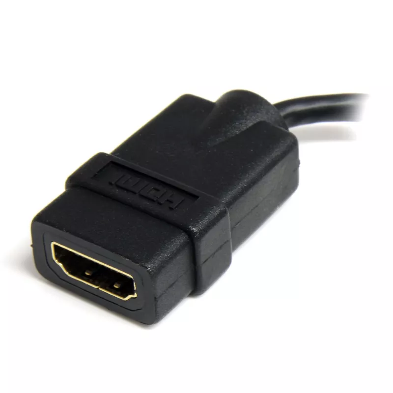 StarTech.com Adapter Micro HDMI na HDMI — wideo 4K 30 Hz — wytrzymały szybki konwerter/kabel Micro HDMI typu D na HDMI 1.4 — klucz sprzętowy — monitory, telewizory i wyświetlacze HDMI Ultra HD — męski/żeński
