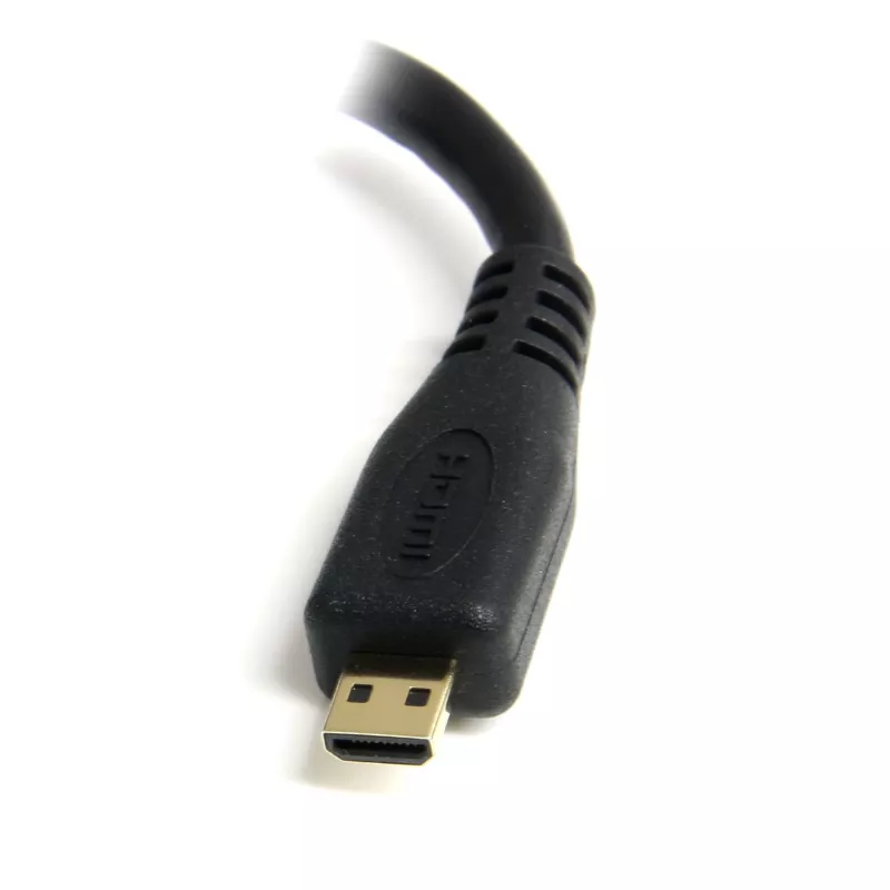 StarTech.com Adapter Micro HDMI na HDMI — wideo 4K 30 Hz — wytrzymały szybki konwerter/kabel Micro HDMI typu D na HDMI 1.4 — klucz sprzętowy — monitory, telewizory i wyświetlacze HDMI Ultra HD — męski/żeński