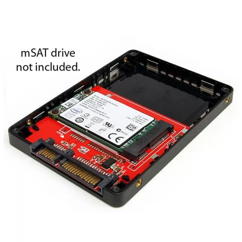 StarTech.com Obudowa adaptera 2.5in SATA na Mini SATA SSD, srebrna, 0 - 50 °C, -10 - 85 °C, 5 - 95%, 68 mm, 98 mm