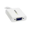 StarTech.com Adapter Mini DisplayPort na VGA – Aktywny konwerter Mini DP na VGA – Wideo 1080p – mDP lub Thunderbolt 1/2 Mac/PC na monitor/projektor/wyświetlacz VGA – Przejściówka mDP 1.2 na VGA – Biały