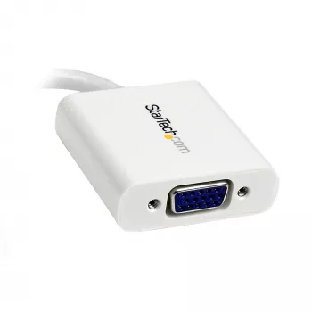 StarTech.com Adapter Mini DisplayPort na VGA – Aktywny konwerter Mini DP na VGA – Wideo 1080p – mDP lub Thunderbolt 1/2 Mac/PC na monitor/projektor/wyświetlacz VGA – Przejściówka mDP 1.2 na VGA – Biały