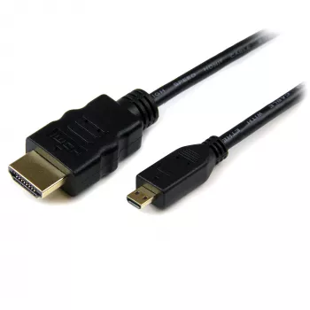 StarTech.com Kabel 1 m Micro HDMI do HDMI z Ethernetem - Wideo 4K 30 Hz - Wytrzymały szybki kabel/adapter/przewód konwertera Micro HDMI typ D do HDMI 1.4 - Monitory/telewizory/wyświetlacze UHD HDMI - M/M