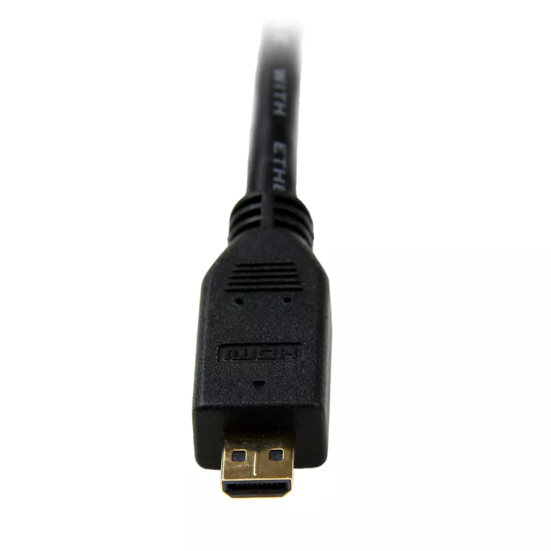 StarTech.com Kabel 1 m Micro HDMI do HDMI z Ethernetem - Wideo 4K 30 Hz - Wytrzymały szybki kabel/adapter/przewód konwertera Micro HDMI typ D do HDMI 1.4 - Monitory/telewizory/wyświetlacze UHD HDMI - M/M
