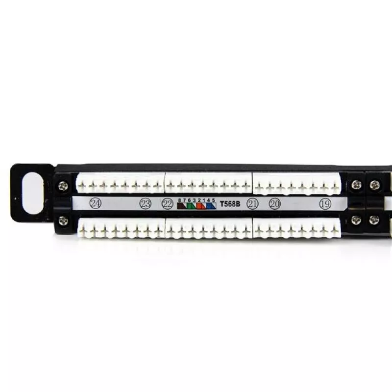 StarTech.com 24-portowy panel krosowy Cat5e 0,5U - RJ45 Ethernet Rackmount Cat 5e 110 Patch Panel