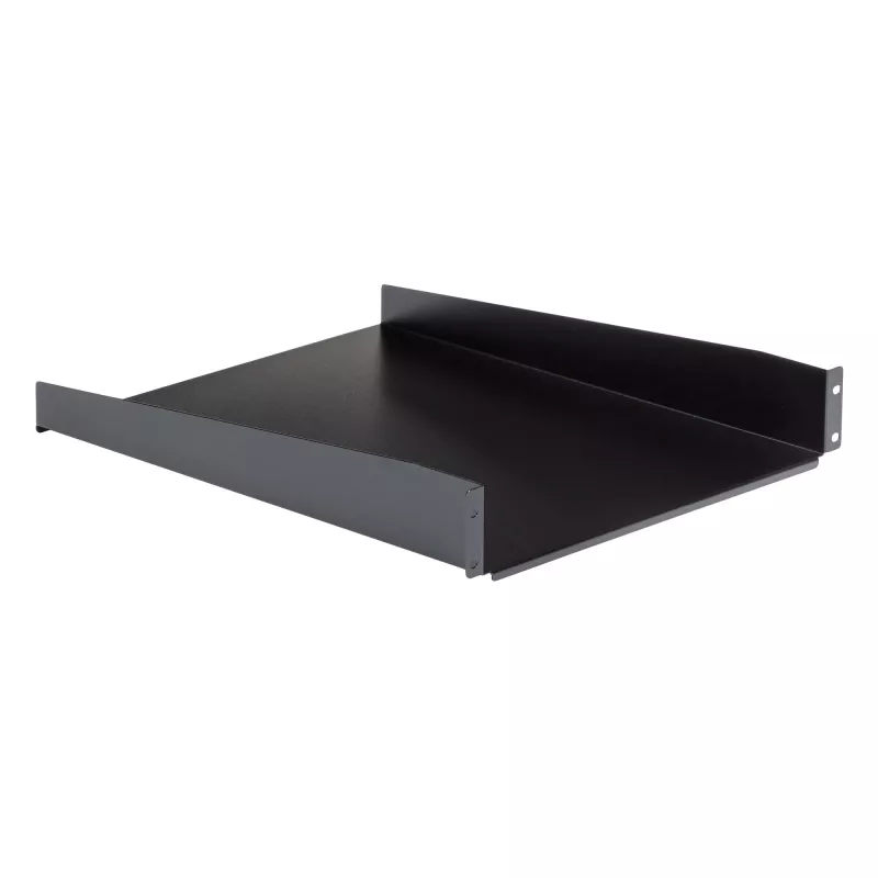 StarTech.com Półka serwerowa 2U do szafy rack – Uniwersalna półka wspornikowa do montażu w szafie 19-calowej na sprzęt sieciowy i szafę rack – Wytrzymała stal – Udźwig 50 funtów/23 kg – Głębokość tacki 22 cale, czarna