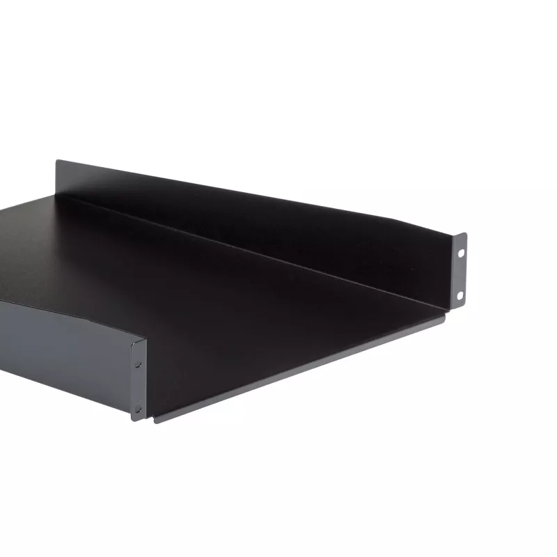 StarTech.com Półka serwerowa 2U do szafy rack – Uniwersalna półka wspornikowa do montażu w szafie 19-calowej na sprzęt sieciowy i szafę rack – Wytrzymała stal – Udźwig 50 funtów/23 kg – Głębokość tacki 22 cale, czarna