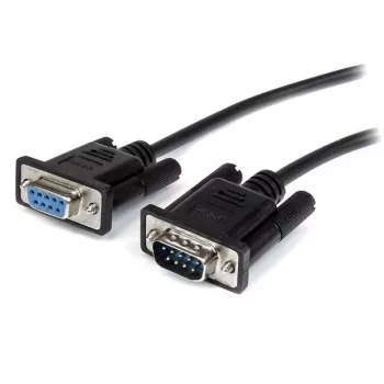 StarTech.com 1m Czarny prosty Through DB9 RS232 Serial kabel - M/F