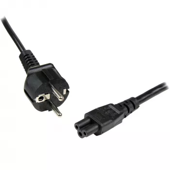 StarTech.com 2m (6ft) Kabel zasilający do laptopa, EU Schuko na C5, 2,5A 250V, 18AWG, Zamienny przewód AC do notebooka / laptopa, Przewód do zasilacza, Kabel do ładowarki laptopa, Kabel zasilający Clover Leaf/Mickey mysz