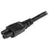 StarTech.com 2m (6ft) Kabel zasilający do laptopa, EU Schuko na C5, 2,5A 250V, 18AWG, Zamienny przewód AC do notebooka / laptopa, Przewód do zasilacza, Kabel do ładowarki laptopa, Kabel zasilający Clover Leaf/Mickey mysz