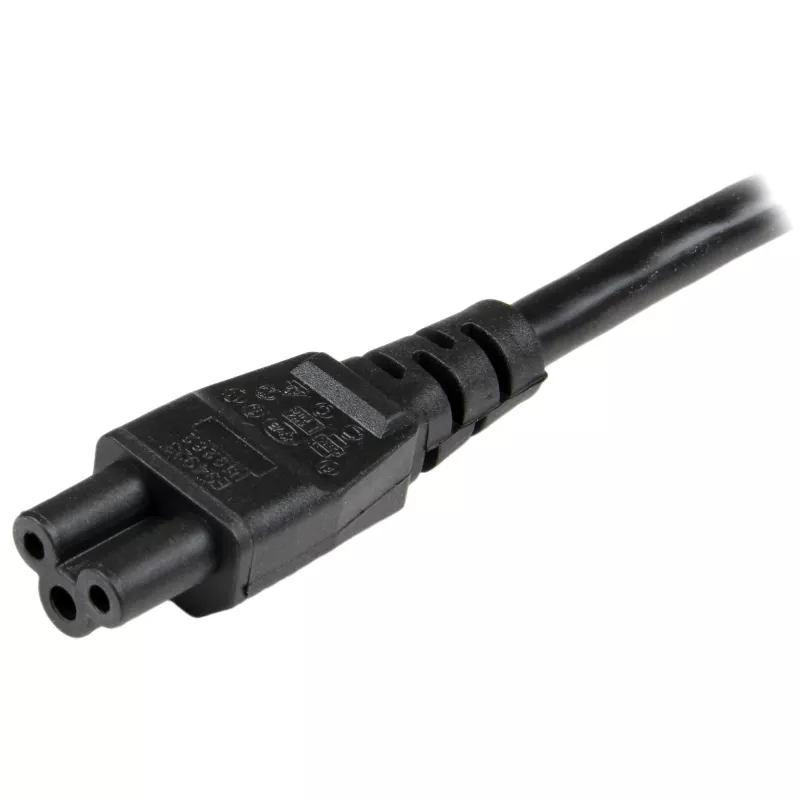 StarTech.com 2m (6ft) Kabel zasilający do laptopa, EU Schuko na C5, 2,5A 250V, 18AWG, Zamienny przewód AC do notebooka / laptopa, Przewód do zasilacza, Kabel do ładowarki laptopa, Kabel zasilający Clover Leaf/Mickey mysz