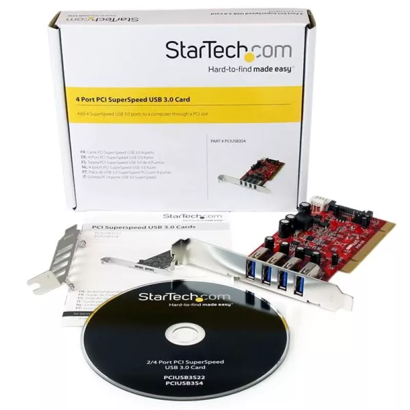 StarTech.com 4-portowa karta PCI USB 3.0 z zasilaniem SATA/SP4