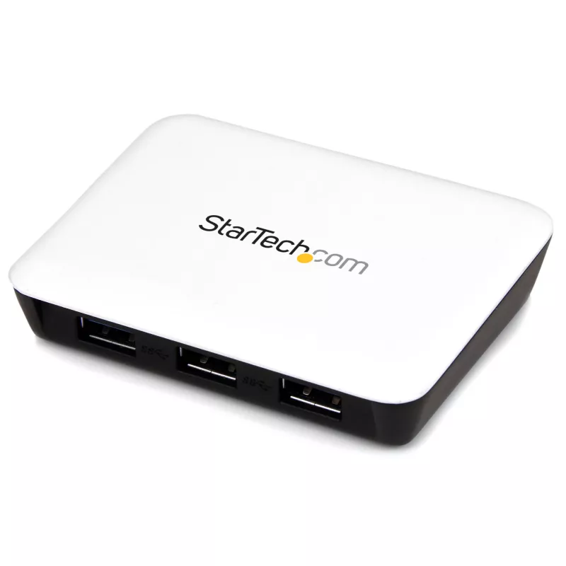 StarTech.com USB 3.0 do Gigabit Ethernet NIC Adapter sieciowy z 3-portowym hubem - biały