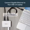 StarTech.com USB 3.0 do Gigabit Ethernet NIC Adapter sieciowy z 3-portowym hubem - biały