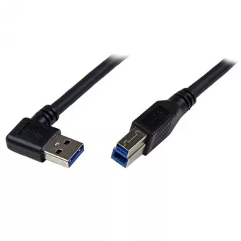 StarTech.com 1m Czarny kabel SuperSpeed USB 3.0 – Kątowy wtyk A do B – M/M